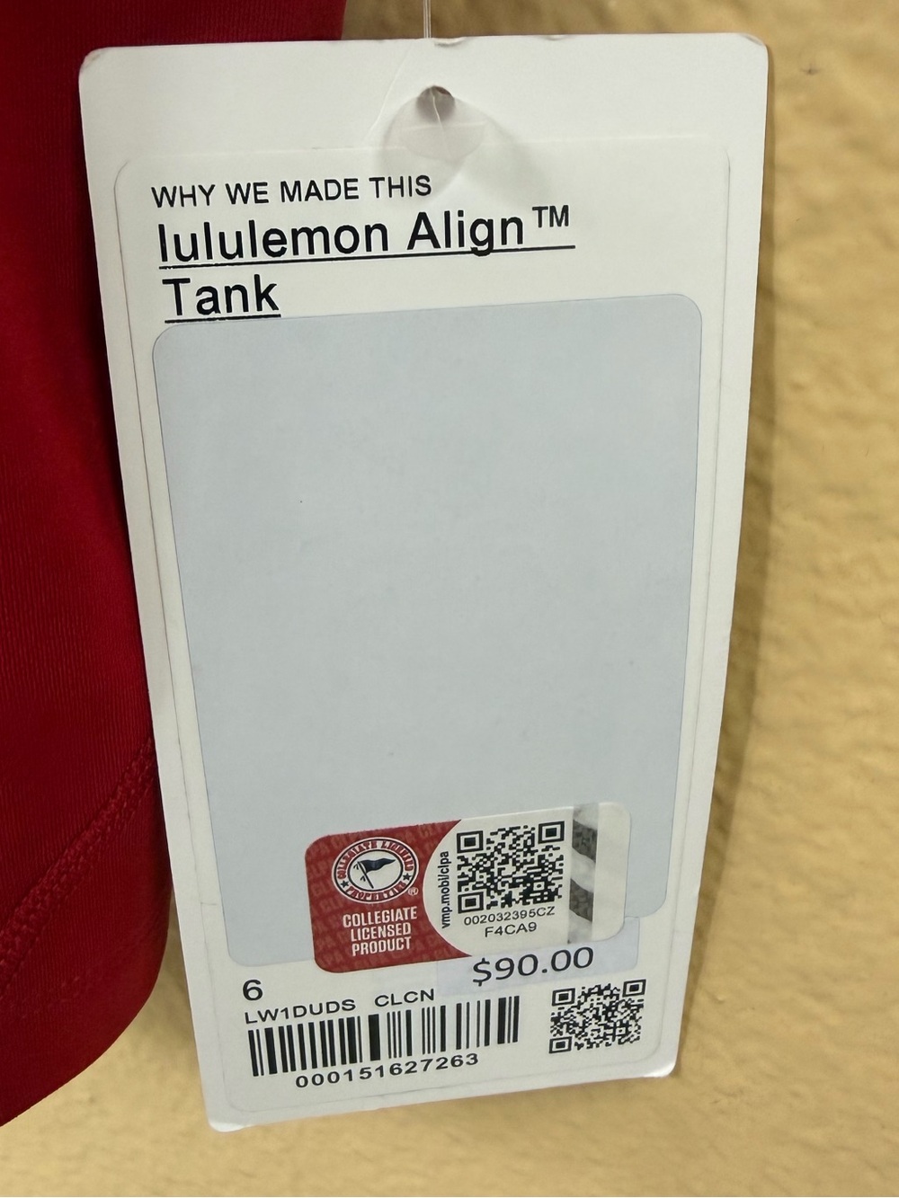NWT lululemon Align Tank USC Trojans Cardinal Red Size 6 Officially Licensed - Picture 9 of 9